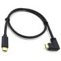 Right Angle USB C to USB C Cable 60cm/2Ft, Poyicott Right & Left Angled 90 Degree USB 3.1 Type-C Male to Male Fast Charging Cable for Laptop & Tablet & Mobile Phone (USB C Right M/M)