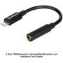 Female 3.5mm TRRS to Lightning Adapter Cable, Saramonic SR-C2002 3.5mm to Apple MFi Certified Lightning Microphone Cable Compatible with iPhone, iPad Smartphones and Tablets(6cm)