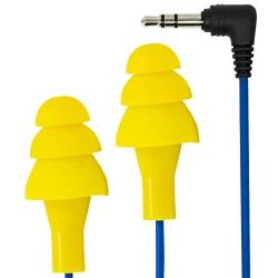 Plugfones Basic Earplug-Earbud Hybrid - Noise Reducing Earphones - Yellow