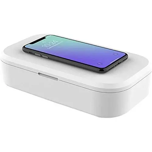 Mrkyy 3-in-1 Portable Mobile Phone Cleaner, Cell Phone Soap Phone Box with Aromatherapy Function and Wireless Charger 10W Fast Charging for iPhone/Samsung, Cleaning Box for Smart Phone/Watches/headset