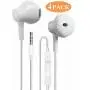 Earbuds 4 Pack Stereo Earphones with Microphone HiFi in Ear Earbud Headphones with Mic and Volume Control 3.5mm Plug Compatible Multiple Audio Devices 3.9 Ft White Earbuds 4 Pack Stereo Earphones with Microphone HiFi in Ear Earbud Headphones with Mic and Volume Control 3.5mm Plug Compatible Multiple Audio Devices 3.9 Ft White
