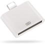 AKWOR 30 Pin Adapter | 8 Pin Male to 30 Pin Female | Works with Smartphones, Cars, Docking Stations and More - White