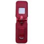 Fitted Leather Case for Alcatel GreatCall Jitterbug Flip Phone for Seniors, Features: Rotating Belt Clip, Screen & Keypad Protection, Secure Fit (Red)