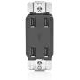 Leviton USB4P-E 4.2-Amp High Speed 4-Port USB Charger, Black