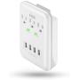 KMC 3-Outlet Wall Mount Surge Protector 900 Joules with 4.8 AMP USB Charging Ports, 4 USB Charging Ports and 1 Phone Holders for Home, School, Office, ETL Certified