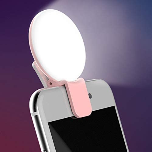 MVSKS Selfie Clip Lights - Small Selfie Ring Light for Mobile Phone or Laptop Bright LED Fill Light 3 Levels Rechargeable Selfie Flashing Lamp Perfect for Tiktok, YouTube, Facebook, Instagram (White)