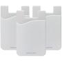 Cellessentials Card Holder for Back of Phone - Silicone Stick on Cell Phone Wallet with Pocket for Credit Card, ID, Business Card - iPhone, Android and Most Smartphones - 3 Pack(White)