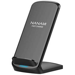 NANAMI Upgraded Fast Wireless Charger, Wireless Charging Stand Compatible Samsung Galaxy S20/S10/S9/S8/S7 Edge/Note 10+/9/8 & Qi Charger Compatible iPhone 11/11 Pro/11 Pro Max/XR/XS Max/XS/X/8/8 Plus