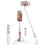 Selfie Stick Tripod, BlitzWolf Lightweight Aluminum All in One Extendable Bluetooth Selfie Stick Tripod with Remote for iPhone 11//11 Pro/XS MAX/XR/XS/X/8/8 Plus/7, Galaxy S10/S9, More(White & Pink)