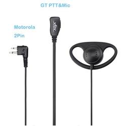 XFOX Walkie Talkie Earpiece Ear Piece 2Pin D Shape Earpiece Headset Push to Talk Mic Apply to Motorola Two Way Radio Walkie Talkie Devices CP040 CP200 XTNi DTR VL50 M2PE0310(10 Pack)