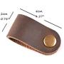 ZE Handmade Genuine Leather Button Closure Cable Organizer for USB Cables,Mobile Phone Charge Wires,Laptop Cords,Earbuds/Earphones Wires Set of 3