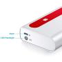 Aibocn 10000mAh Portable Power Bank External Battery Charger with Flashlight for iPhone iPad Samsung Galaxy Compatible with Smartphones Tablet - Red