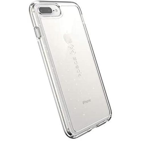 Speck Products GemShell Cell Phone Case for iPhone 8 Plus/7 Plus/6S Plus - Clear with Gold Glitter/Clear