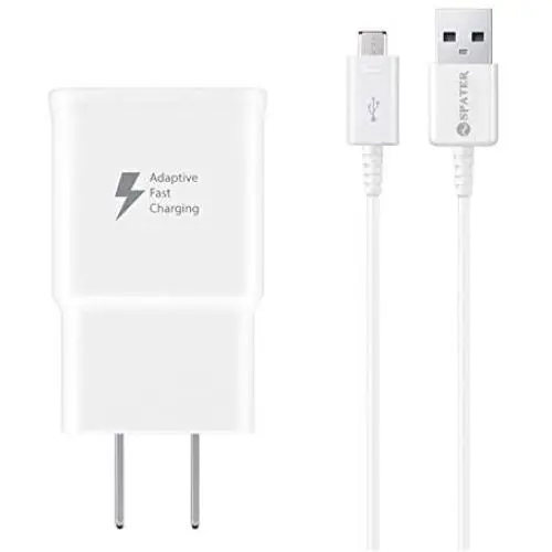 Galaxy S7 Adaptive Fast Charging Wall Charger Kit Set with Micro 2.0 USB Cable, Compatible with Samsung Galaxy S7/Edge/S6/Note5/4/S3 (White) Galaxy S7 Adaptive Fast Charging Wall Charger Kit Set with Micro 2.0 USB Cable, Compatible with Samsung Galaxy S7/Edge/S6/Note5/4/S3 (White)
