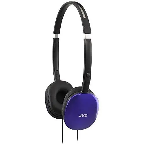 JVC Blue Flat and Foldable Colorful Flats On Ear Headphone with 3.94 foot Gold Plated Phone Slim Plug HAS160A JVC Blue Flat and Foldable Colorful Flats On Ear Headphone with 3.94 foot Gold Plated Phone Slim Plug HAS160A
