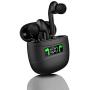 Bluetooth 5.2 True Wireless Earbuds Headphone with Led Display Charging Case Waterproof Earbuds 40 Hours Playtime Built-in Microphone Earbuds HiFi Premium Sound with Noise Cancelling for Sport,Black