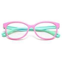 MARIDA Kids Blue Light Blocking Glasses Strap Computer and Gamer Eyewear Anti-Glare Protection Anti-Eyestrain Anti UV Glasses for Computer or Tv, Smartphone Screens, Boys Girls Age 3-10 Green&Pink