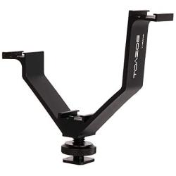 TOAZOE V-Bracket 5"/12.5cm V-Shape Triple 3 Universal Cold Shoe Hot Shoe Mount Bracket for DSLR Camera with LED Video Light Microphone Monitor Flash Good for Video Photography