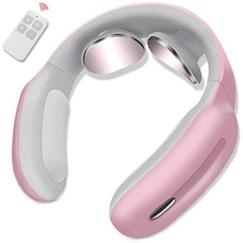 Intelligent Neck Massager with Heated, 4D Smart Cordless Electric Massage Equipment 3 Modes and 15 Speeds for Office, Home,Travel, Gifts for Women Men Dad Mom