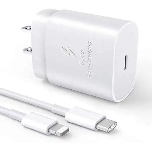 PD Fast Charger Compatible with iPhone 11 Pro Max SE 2020 Xs Xs Max XR X 8 Plus iPad Pro Mini USB C Fast Wall Charger, 18W USB-C Power Adapter Fast Charging Block with USB Type C Cable PD Fast Charger Compatible with iPhone 11 Pro Max SE 2020 Xs Xs Max XR X 8 Plus iPad Pro Mini USB C Fast Wall Charger, 18W USB-C Power Adapter Fast Charging Block with USB Type C Cable