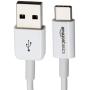 AmazonBasics USB Type-C to USB-A 2.0 Male Charger Cable, 3 Feet (0.9 Meters), White