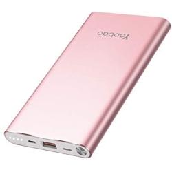 Yoobao Portable Charger 10000mAh Slim Power Bank Powerbank External Cell Phone Battery Backup Charger Battery Pack with Dual Input Compatible iPhone X 8 7 Plus Android Samsung Galaxy More - Rose Gold