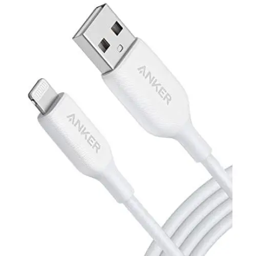 iPhone Charger, Anker Powerline III Lightning Cable 6 Foot iPhone Charger Cord MFi Certified for iPhone 11 Pro Max, 11 Pro, X, Xs, Xr, Xs Max, 8, 7, 6 and More, Ultra Durable (White, Upgraded)