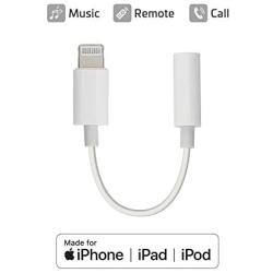 CHARGEWORX Lightning to 3.5mm Headphone Jack Adapter MFi Certified Audio Connector for Apple iPhone 11/PRO, X/XR/XS/XS Max, 8/8 Plus, 7/7 Plus, iPod, iPad Supports Music Control & Call Functions-White