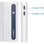 Aibocn 10000mAh Power Bank Portable Charger External Battery Pack with Flashlight for Phone Tablet, Grey