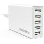 Arteck 40W 5-Port 8A High Speed Multiple USB Charger with Smart Technology for iPhone 11, 11 Pro, 11 Pro Max, SE, Xs Max, Xs, Xr, X, 8, 8 Plus, 7s, 7, 6, iPad, Samsung and Other Smartphone, Tablet