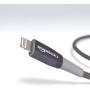 AmazonBasics Double Nylon Braided USB A Cable with Lightning Connector, Premium Collection, MFi Certified Apple iPhone Charger, 3 Foot, Dark Grey