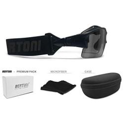 Bertoni Prescription Sport Sunglasses Sport Goggles with Optical Clip Adapter for RX - Interchangeable Arms/Strap - cod. 399