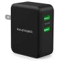 USB Quick Charger RAVPower 36W Quick Charge 3.0 Wall Charger Dual USB Plug for iPhone 11 Pro Max XS Max XR X 8 7 Plus Galaxy S10+ S9+ Note 10+ Note 9+ Note 8 LG G6 V30 Google Pixel Nexus HTC 10