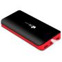 EC Technology Portable Charger 22400mAh Power Bank Ultra High Capacity 3 USB Output External Battery Pack with Auto IC and LED Flashlight for Smartphone, Black & Red