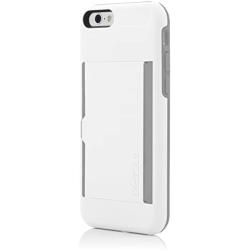 Incipio IPH-1185-WHTGRY iPhone 6S Case, Stowaway [Kickstand][Credit Card] Wallet Cover fits Both Apple iPhone 6, iPhone 6S - White/Gray