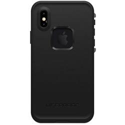 Lifeproof FRĒ Series Waterproof Case for iPhone Xs (ONLY) with Cleaning Cloth - Retail Packaging - Asphalt (Black/Dark Grey)