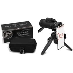 Ocularus Monocular Telescope by Higher Path Products - High Definition Series with Smartphone Accessory Package incl Tripod Hard Case Universal Phone Adapter Holder- 12x50 BAK4 Prism Lens - Rainproof