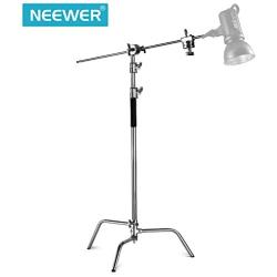 Neewer Pro 100% Metal Max Height 10ft/305cm Adjustable Reflector Stand with 4ft/120cm Holding Arm and 2 Pieces Grip Head for Photography Studio Video Reflector, Monolight and Other Equipment