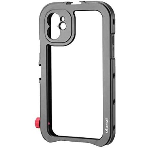 ULANZI Aluminum Video Cage for iPhone 11, Protective Smartphone Vlog Frame Housing Rig w Lens Adapter / 1/4 Tripod Screw/ 2 Cold Shoe Mounts for Microphone LED Video Light for iPhone 11 Vlogging