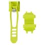 Bike Combo Power Mount, Universal Bicycle Smart Phone and Power Bank Holder, Adjustable Silicone Handlebar Rack for iPhone, Samsung Galaxy, 4” to 6” Phones (Fluorescent Green)