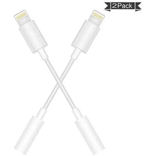 (2 Pack) Lighting to Headphone Jack Adapter, 3.5mm Earphones/Headphone Aux Audio Cable Compatible with iPhone 11/Xs Max/XR/X/8P/ 8/7P/7 Supports iOS 11 or Later (2 Pack) Lighting to Headphone Jack Adapter, 3.5mm Earphones/Headphone Aux Audio Cable Compatible with iPhone 11/Xs Max/XR/X/8P/ 8/7P/7 Supports iOS 11 or Later