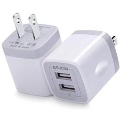 USB Plug, Wall Charger, AILKIN 2.1A Power Wall Home Fast Charging Staion Base Box Cube Block Outlet Brick Replacement for iPhone Cell Phone, Samsung Charger Box, LG and More USB Charge Dock