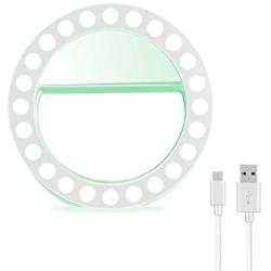 XINBAOHONG Selfie Ring Light [Rechargeable Battery] 48 LED Clip on Fill Light for Smartphone Photograpy,Camera Video, Girl Makeup.(Green)