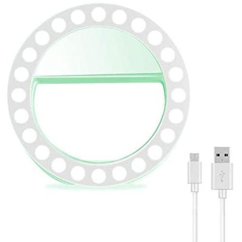 XINBAOHONG Selfie Ring Light [Rechargeable Battery] 48 LED Clip on Fill Light for Smartphone Photograpy,Camera Video, Girl Makeup.(Green)