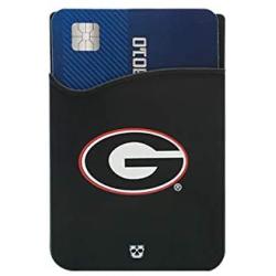 Georgia Bulldogs Adhesive Silicone Cell Phone Wallet/Card Holder for iPhone, Android, Samsung Galaxy, Most Smartphones