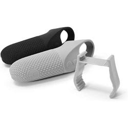 Dual Skin Set + Mounting Clip for Oculus Go Controller - Premium Gel Shell Silicone Grip Covers w/ Low-Profile Traction Diamonds (Set of 2 + Clip) HEADSET & CONTROLLER NOT INCLUDED