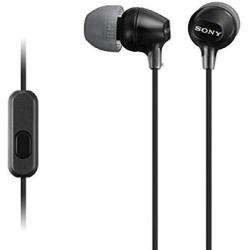 Sony MDREX15AP In-Ear Earbud Headphones with Mic, Black (MDREX15AP/B)