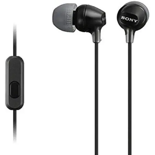 Sony MDREX15AP In-Ear Earbud Headphones with Mic, Black (MDREX15AP/B) Sony MDREX15AP In-Ear Earbud Headphones with Mic, Black (MDREX15AP/B)