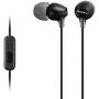 Sony MDREX15AP In-Ear Earbud Headphones with Mic, Black (MDREX15AP/B)
