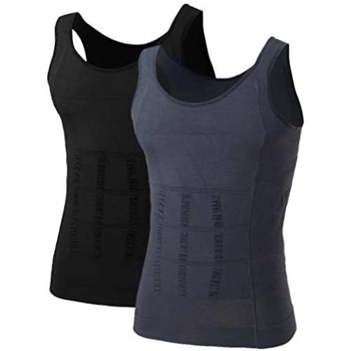 TOPTIE Men Slimming Body Shaper Compression Shirt Shapewear Sculpting Vest Muscle Tank